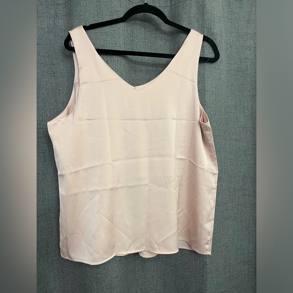 🌷Ekouaer NWT silky satin double vnk tank top camisole blush size XLarge - Picture 6 of 7
